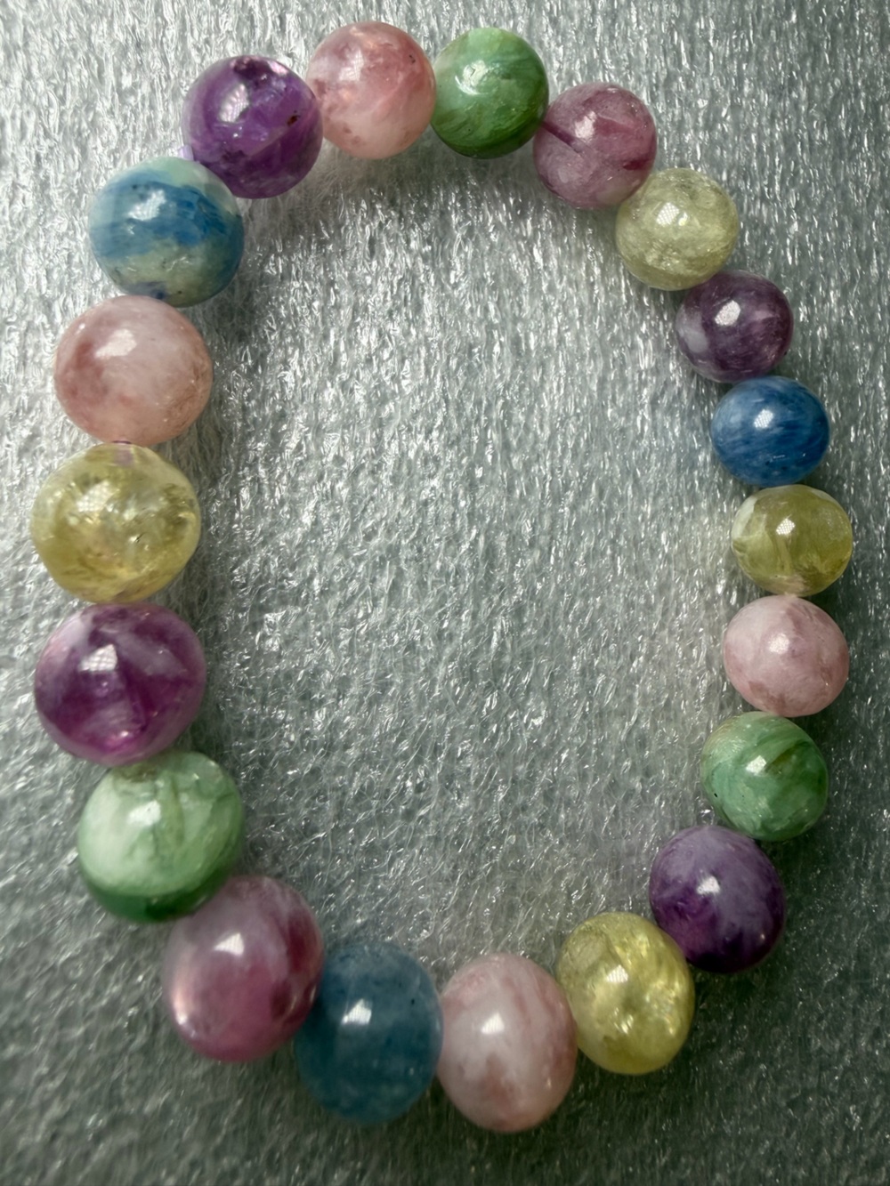 9MM Colorful Emerald/Muscovite Natural Crystal Bracelet
